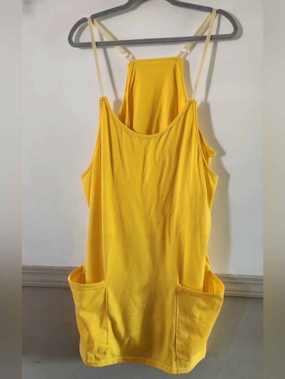 Yellow Women’s Tank Dress with Pockets